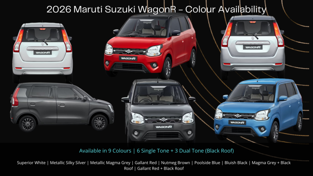 2026 Maruti Suzuki WagonR colour options including dual-tone variants