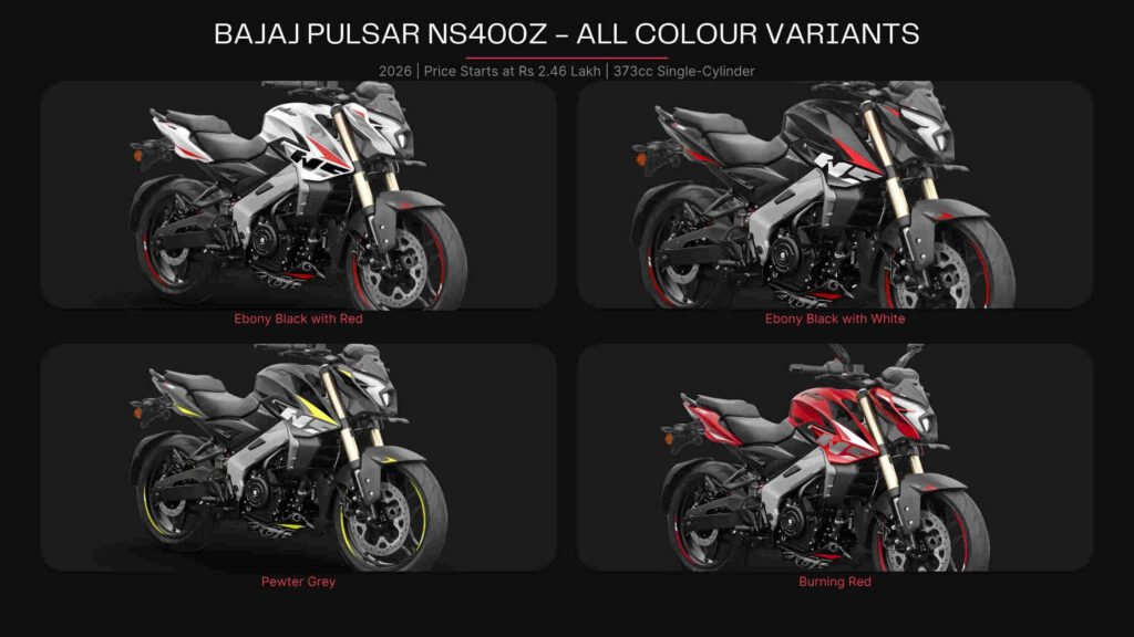 Bajaj Pulsar NS400Z colour variants 