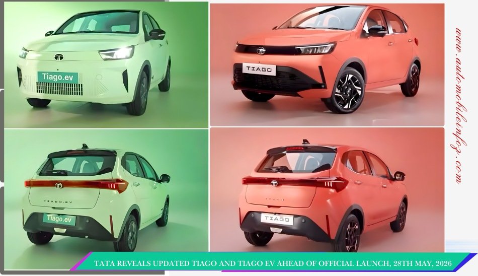 Tata Reveals Updated Tiago and Tiago EV Ahead of Official Launch, 28th May, 2026