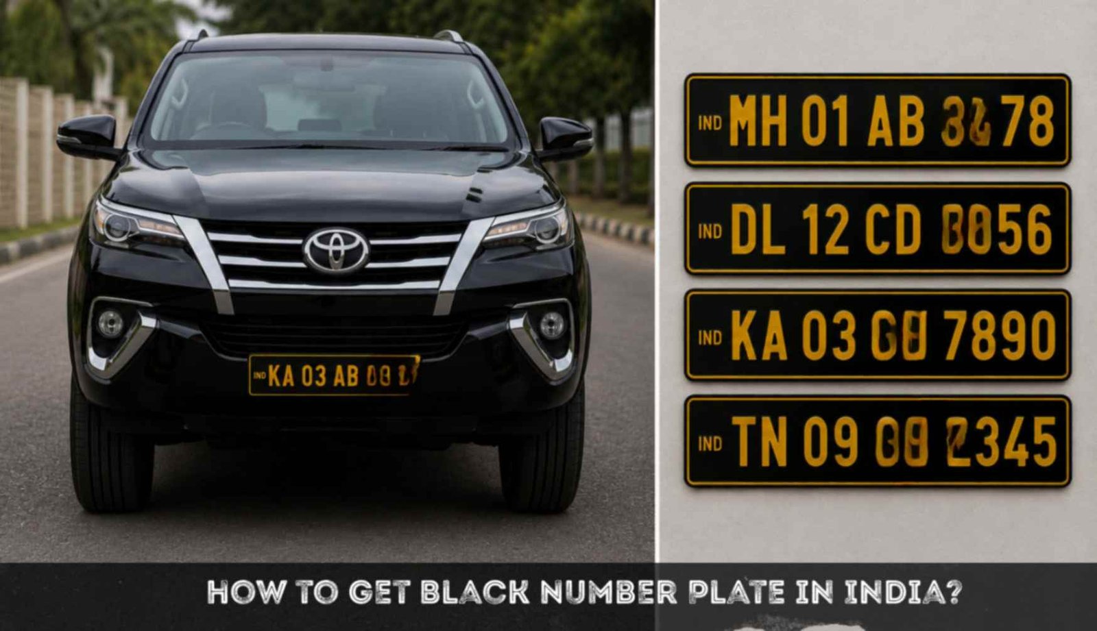 Black number plate in india identify self-drive commercial rental vehicles