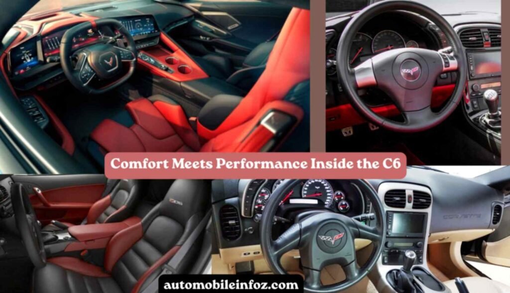 Chevrolet Corvette C6 interior showing dashboard, steering wheel, center console, and sports seats.
