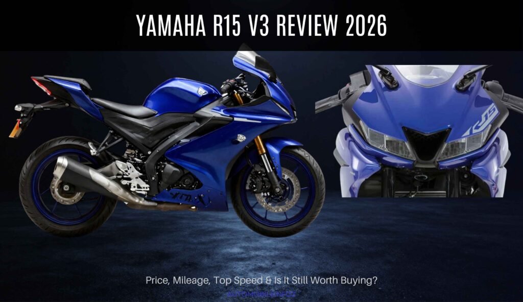Yamaha R15 V3 full-faired sports bike featuring aerodynamic styling and LED lighting.