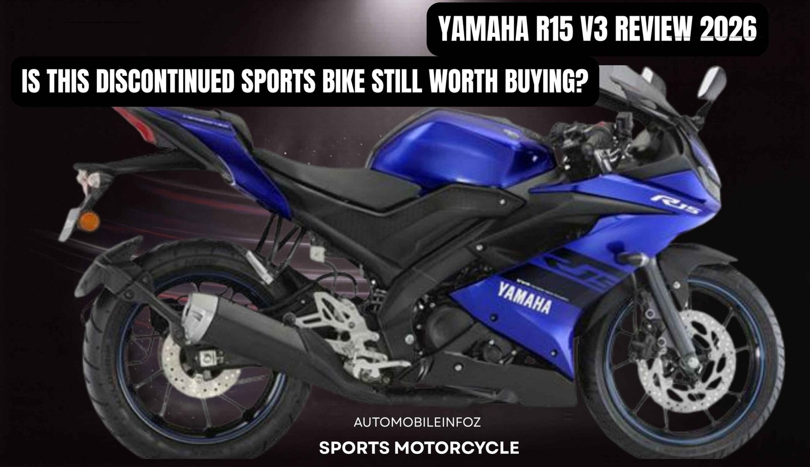 Yamaha R15 V3 sports motorcycle showcasing aggressive supersport styling and aerodynamic fairing.
