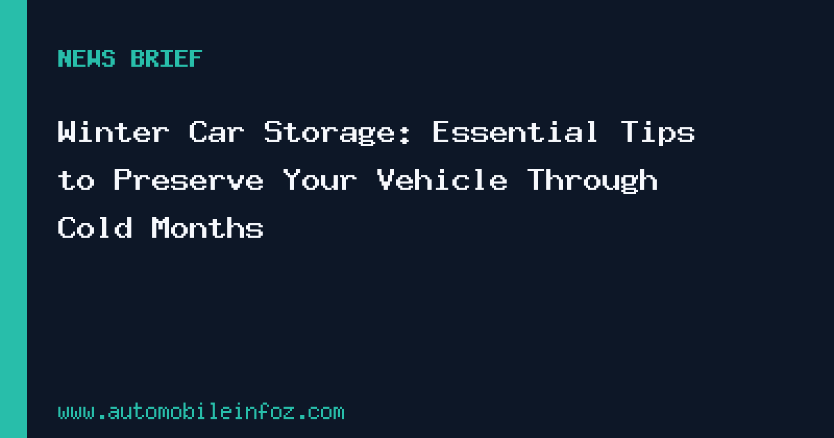 Classic car properly covered and stored in garage during winter months